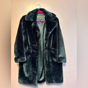 Juicy Couture Black faux fur coat- Size Small